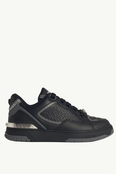 Versace Biggie Basket Leather Sneakers Black 