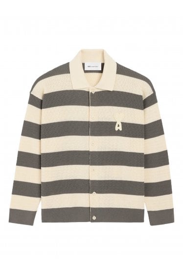 Ajoure Striped Cotton Knit Cream