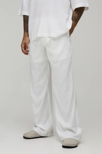 Wide Leg Half & Half Waist Linen Blend Co-Ord Trouser