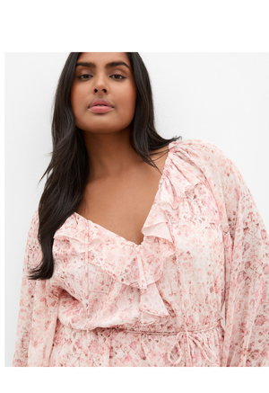 Shop the Glam Frill Print Maxi Dress