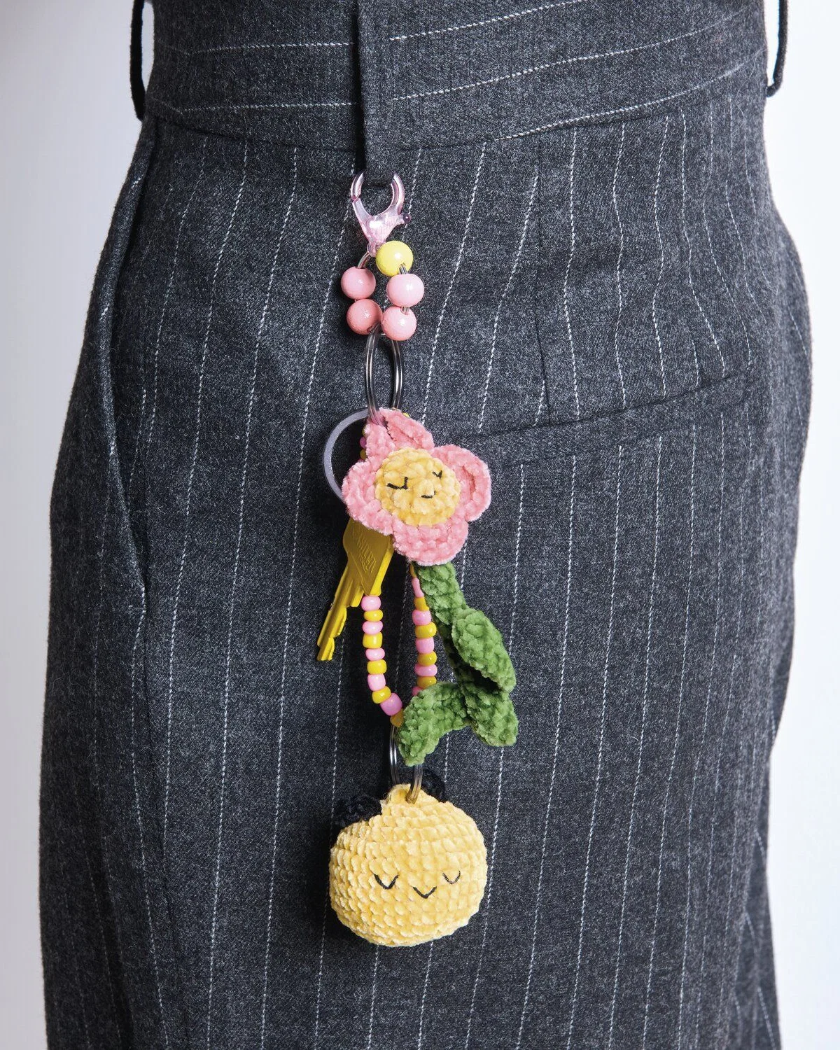 Häkelset Schlüsselanhänger mit Blumen und Tieren