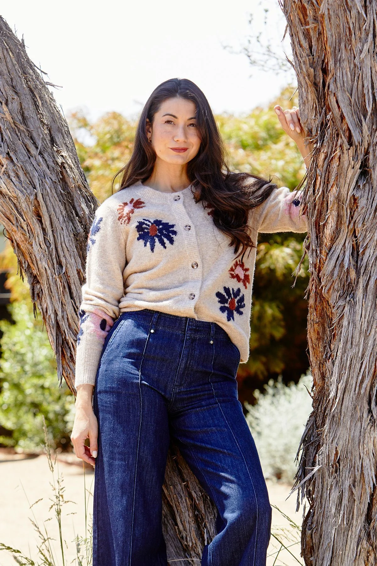 Image of Daisy Cardigan in Oat Combo