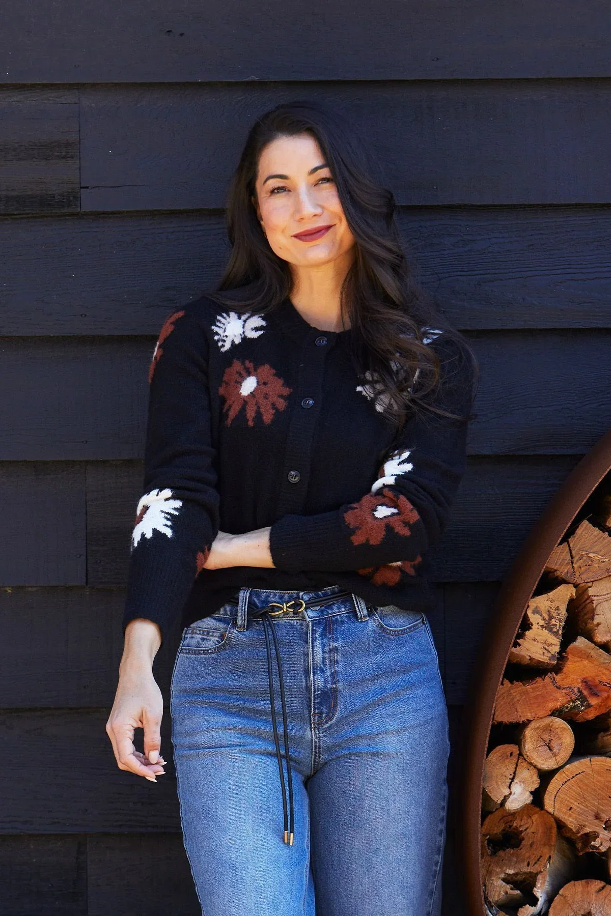 Image of Daisy Cardigan in Black Combo