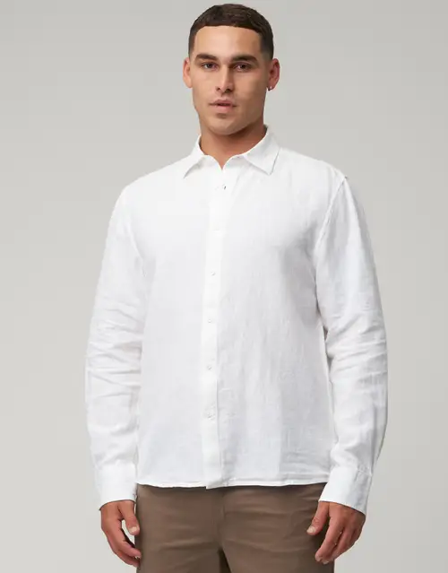 Linen Blend Long Sleeve Shirt