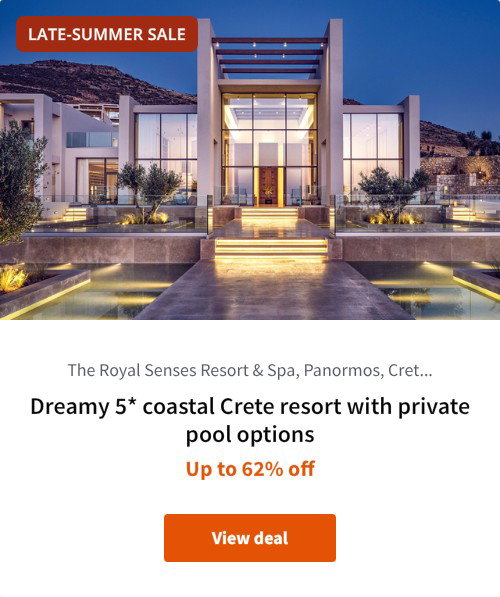 Dreamy 5* coastal Crete resort with private pool options