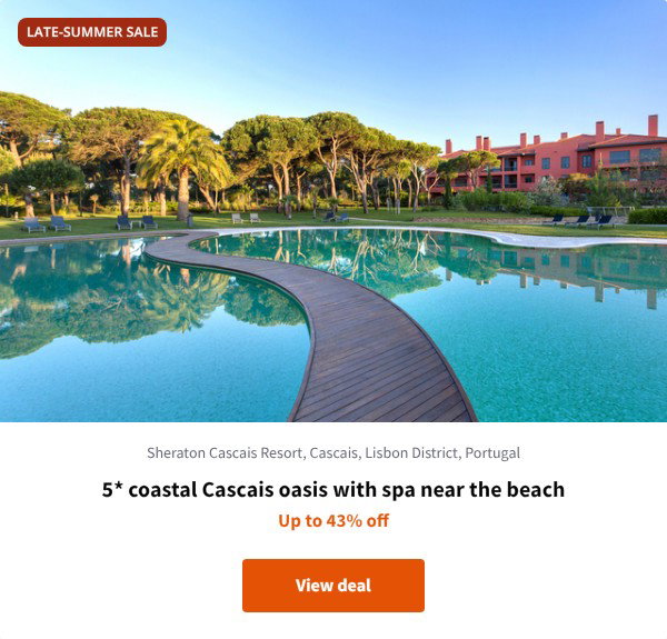 5* coastal Cascais oasis with spa near the beach