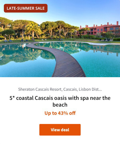 5* coastal Cascais oasis with spa near the beach