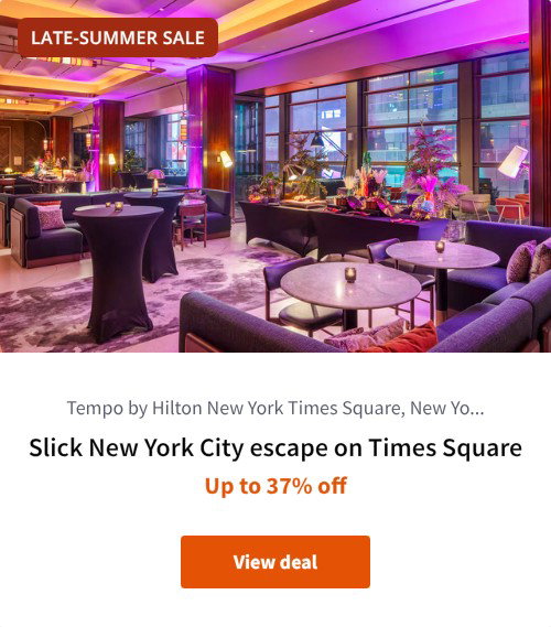 Slick New York City escape on Times Square