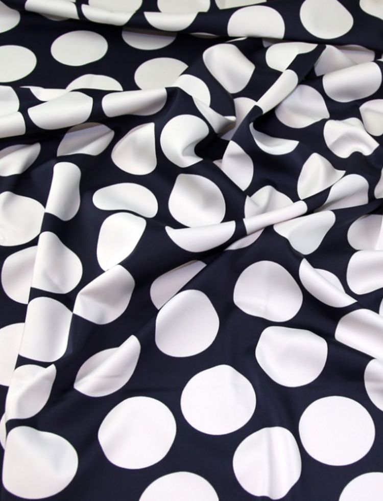 John Kaldor Ursula Stretch Woven Sateen Fabric Navy Blue
