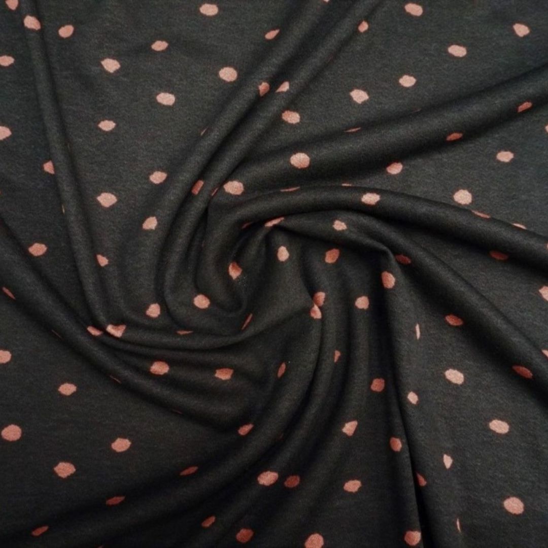 Lady McElroy Viscose Crepe Textured Stretch Knit Fabric Red & Black