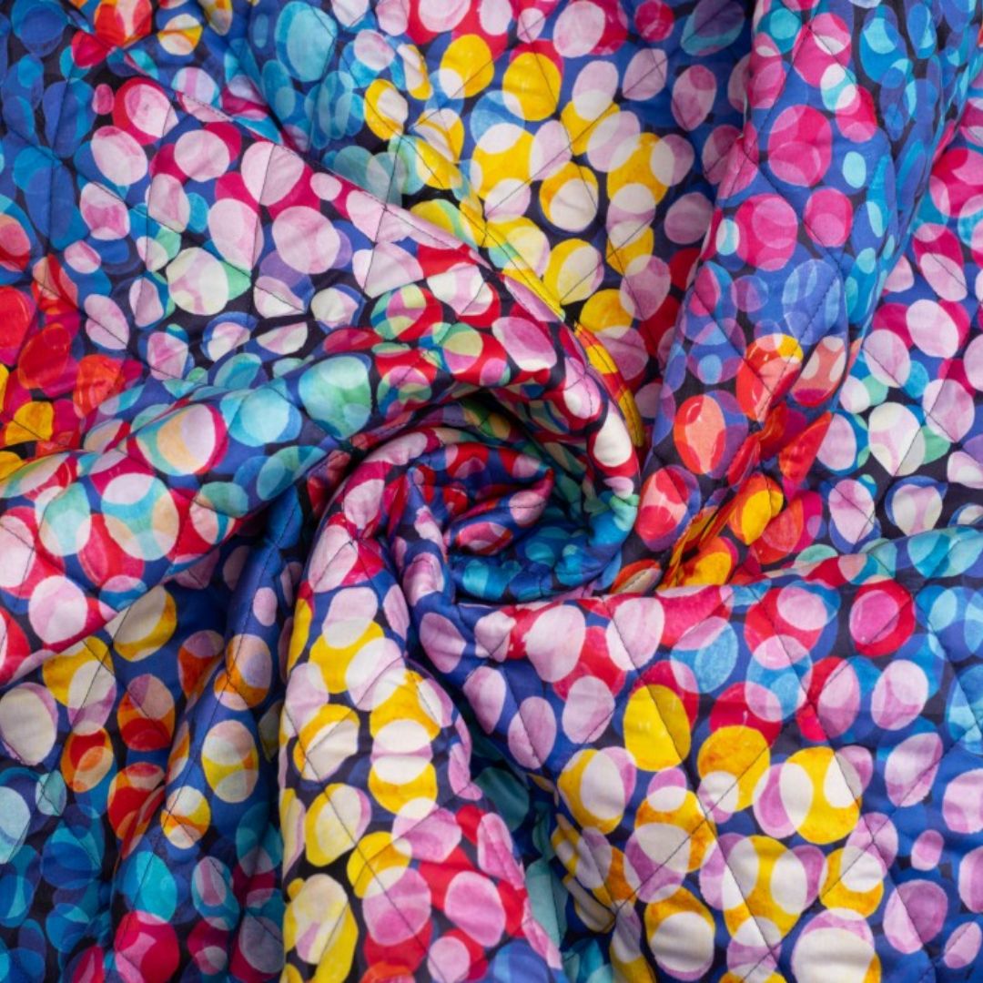 Minerva Exclusive Bubble Lights Pre Quilted Reversible Coating Fabric