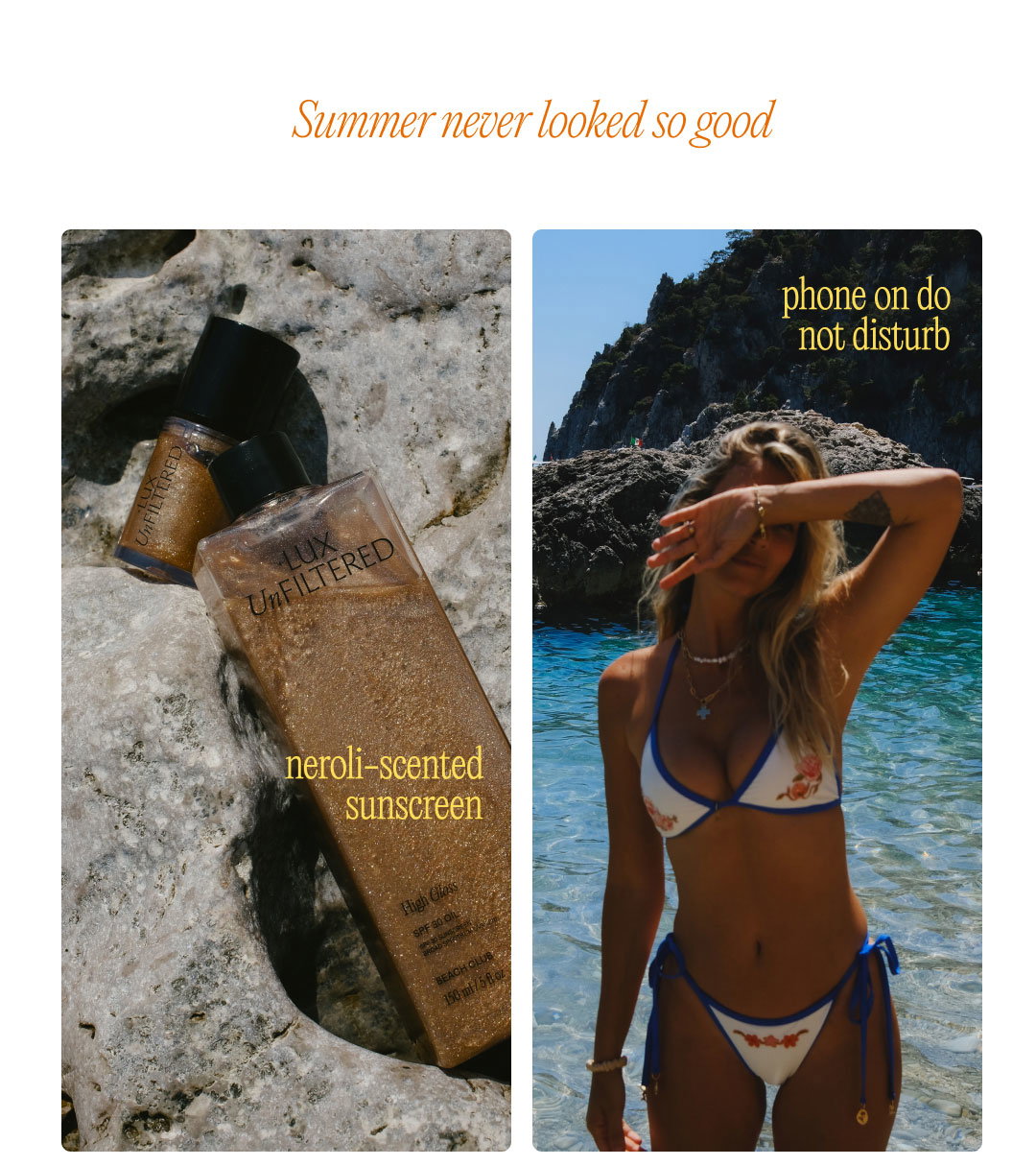 Neroli-scented sunscreen and phone on DND