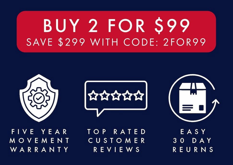 Any two watches for just $99 when you add code 2for99 in the checkout