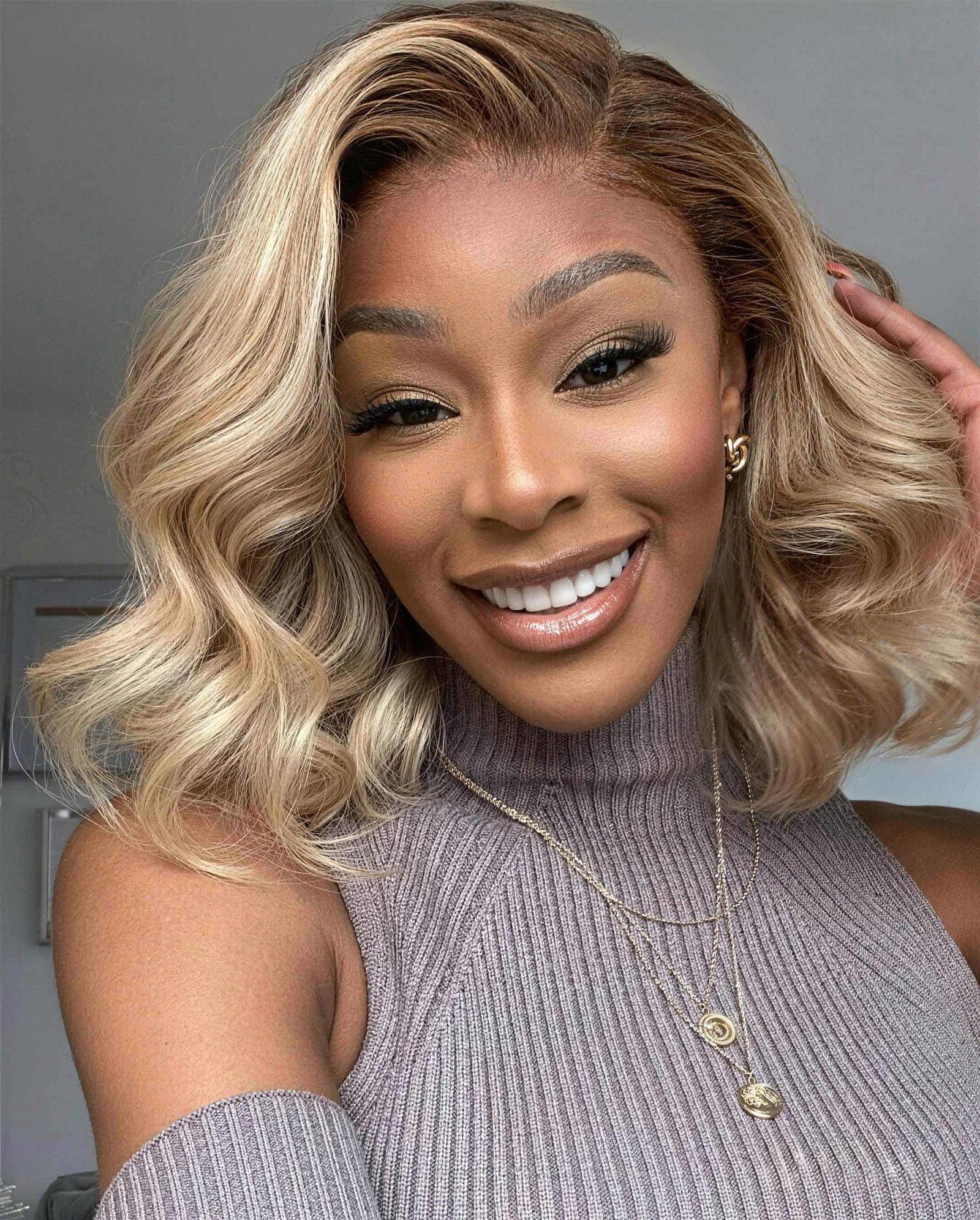 Arabella 6x5 invisible knots Glueless Loose Body Wave Bob Wig Pre-cut Lace Brown Blonde Ombre Beginner Friendly