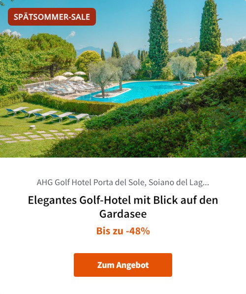 Elegantes Golf-Hotel mit Blick auf den Gardasee