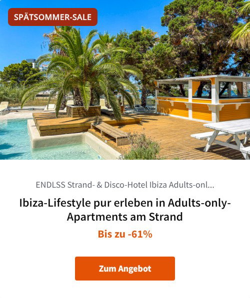 Ibiza-Lifestyle pur erleben in Adults-only-Apartments am Strand