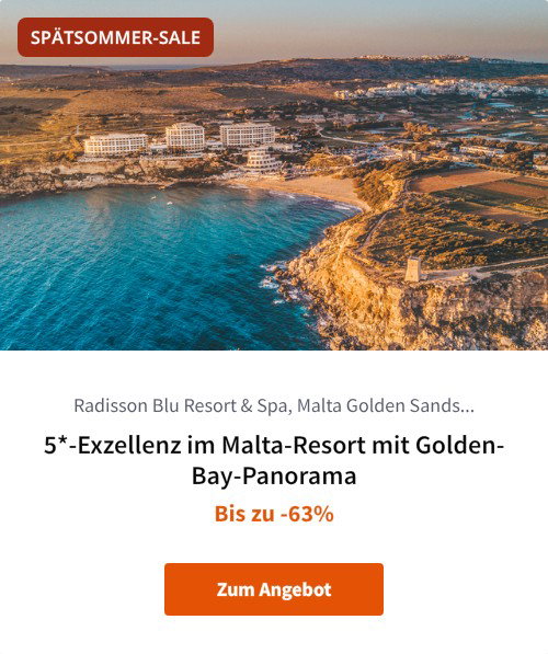 5*-Exzellenz im Malta-Resort mit Golden-Bay-Panorama