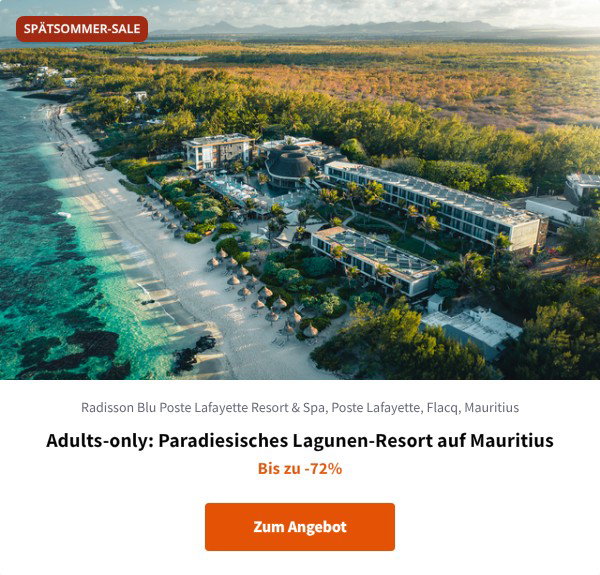 Adults-only: Paradiesisches Lagunen-Resort auf Mauritius