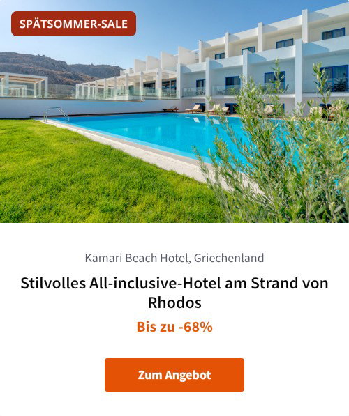 Stilvolles All-inclusive-Hotel am Strand von Rhodos