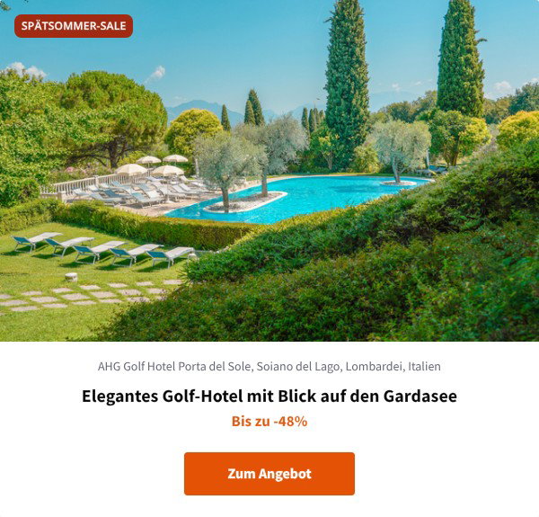 Elegantes Golf-Hotel mit Blick auf den Gardasee
