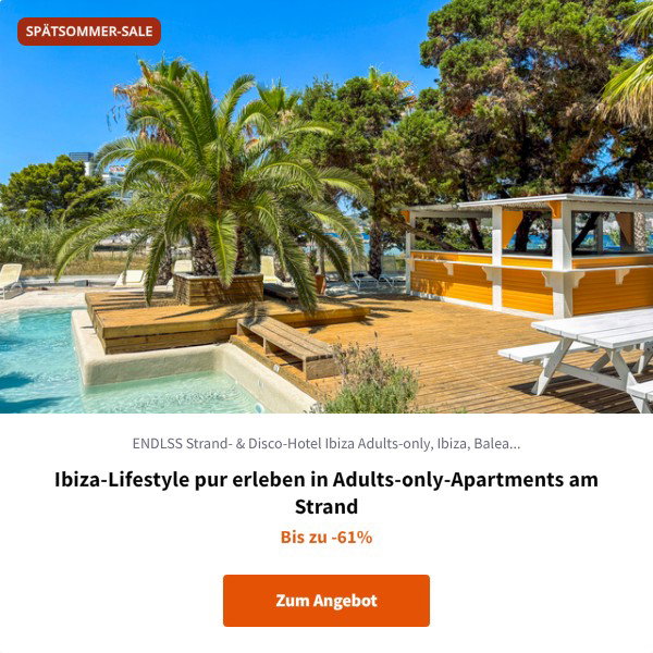 Ibiza-Lifestyle pur erleben in Adults-only-Apartments am Strand