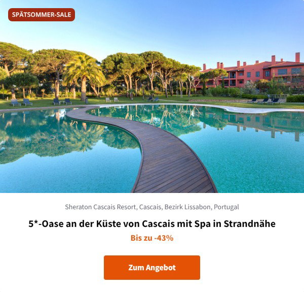 5*-Oase an der Küste von Cascais mit Spa in Strandnähe