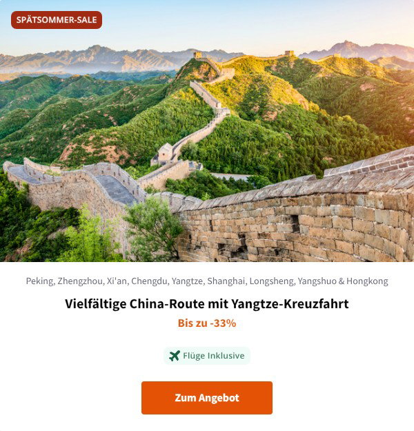 Vielfältige China-Route mit Yangtze-Kreuzfahrt