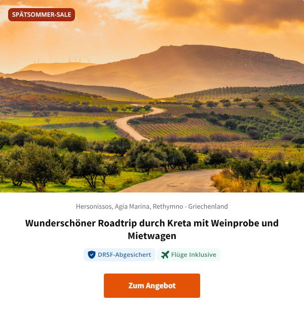 Wunderschöner Roadtrip durch Kreta mit Weinprobe und Mietwagen