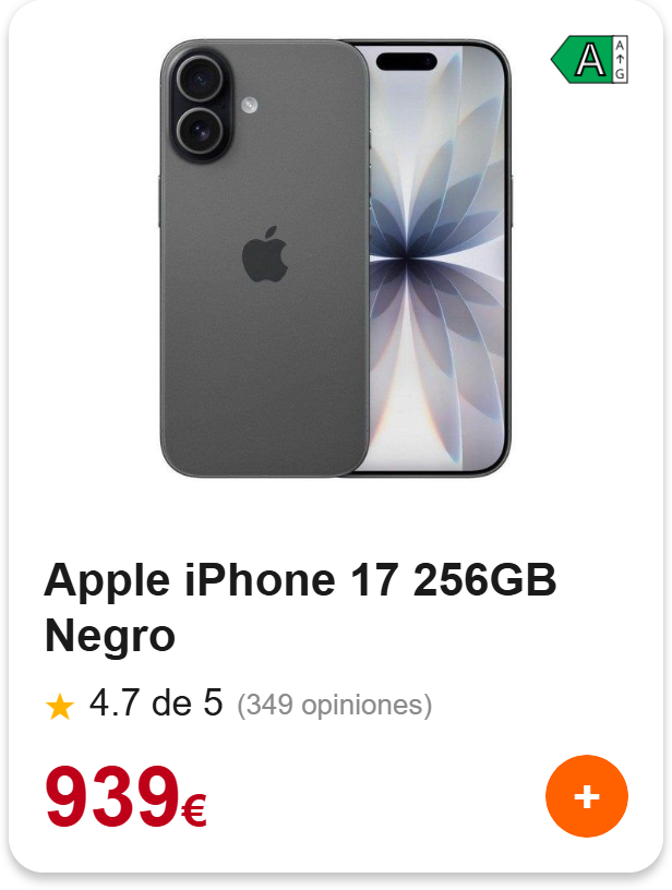 Apple iPhone 17 256 GB Negro