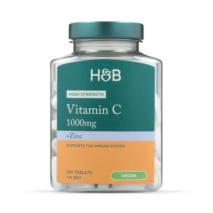 Holland and Barrett Vitamina C 1000mg Alta Potencia con Zinc 120 comprimidos