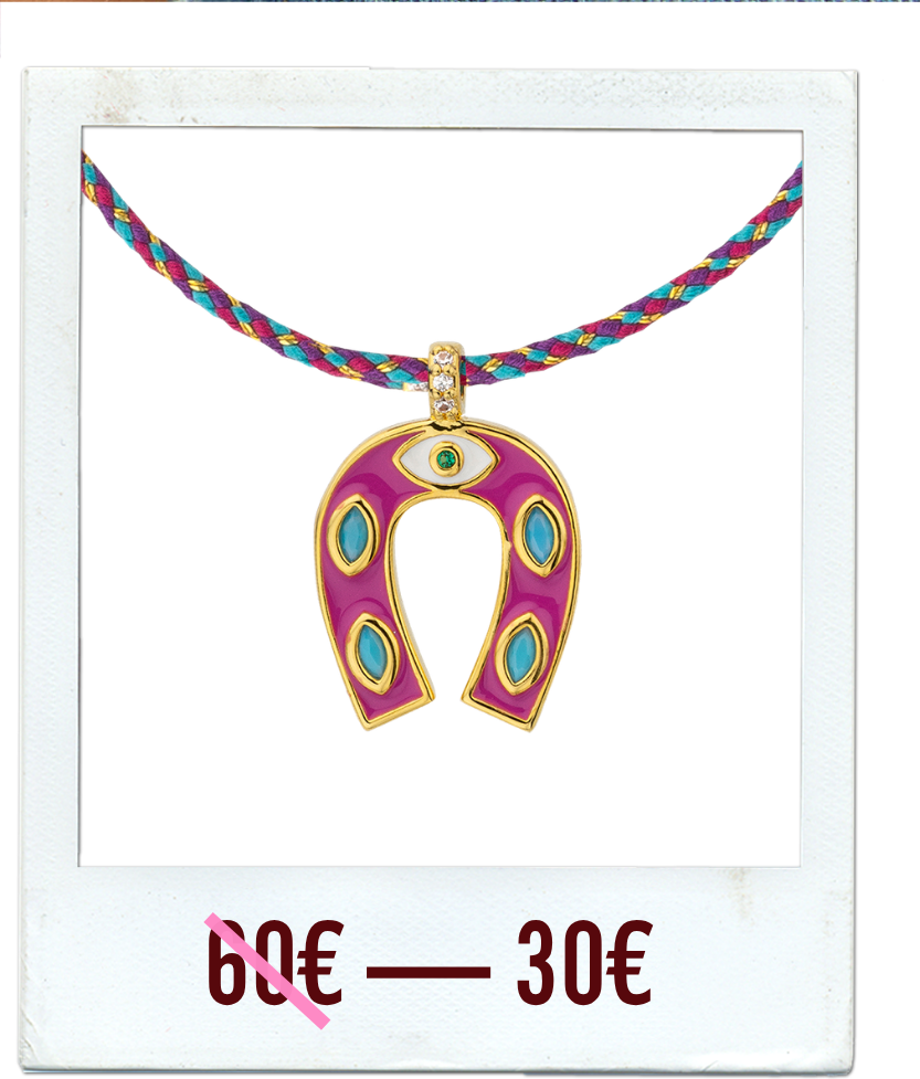 NECKLACE - FUCHSIA MINI HORSESHOE