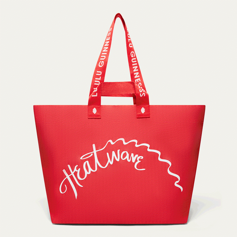 LULU RED HEATWAVE BEACH TOTE BAG