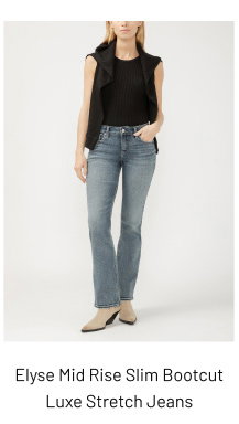 Elyse Mid Rise Slim Bootcut Luxe Stretch Jeans