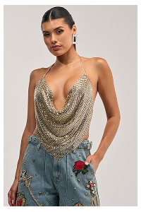 DISCO CLUB COWL NECK TOP
