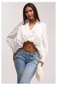 BEST BEHAVIOR HIGH LOW POPLIN TOP