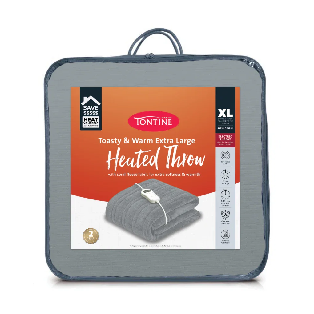 Image of Extra Large Coral Fleece Heated Throw