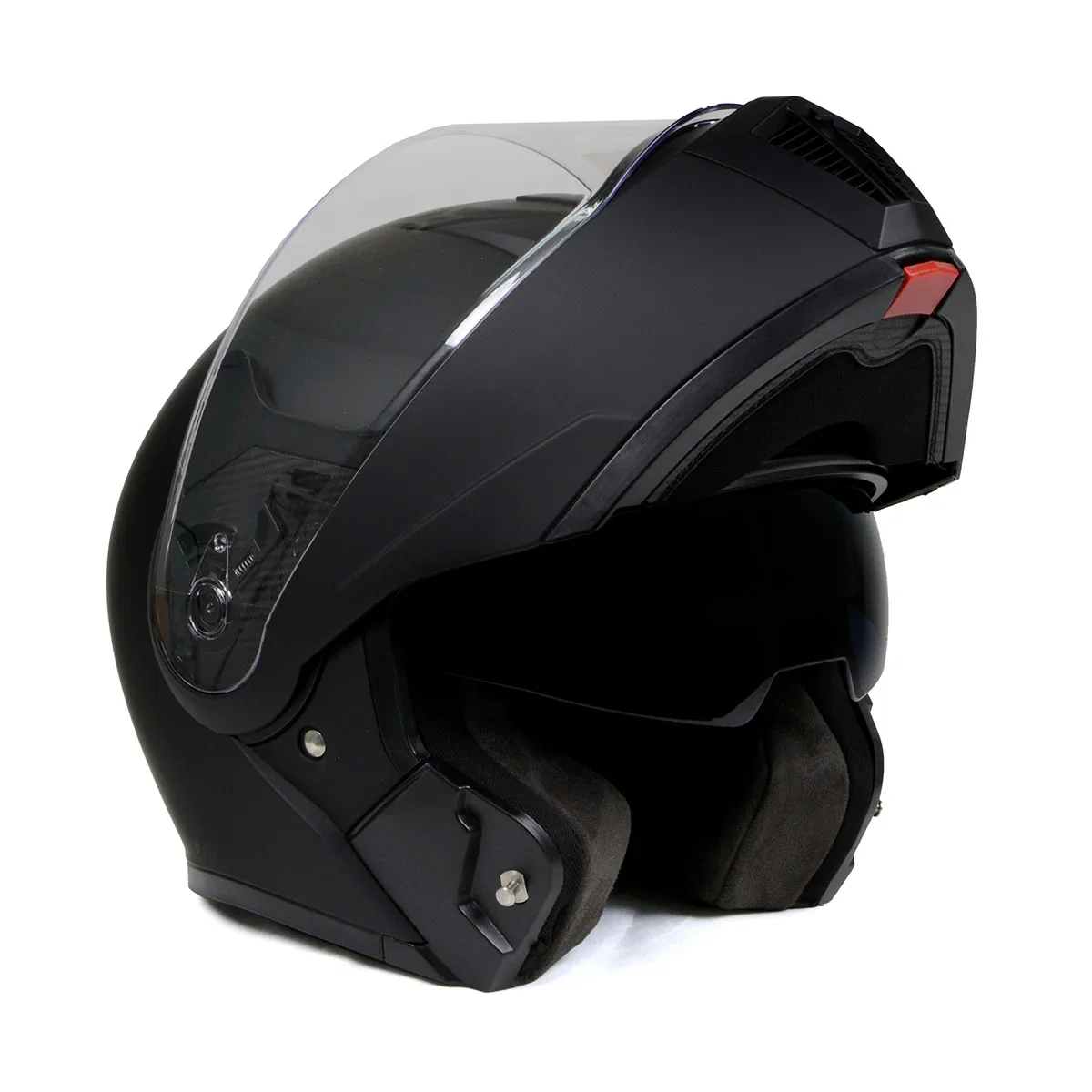 Image of Milwaukee Helmets MPH9812DOT Flat Black Menace Advanced Motorcycle Modular Helmet Biker w/ Drop Down Visor