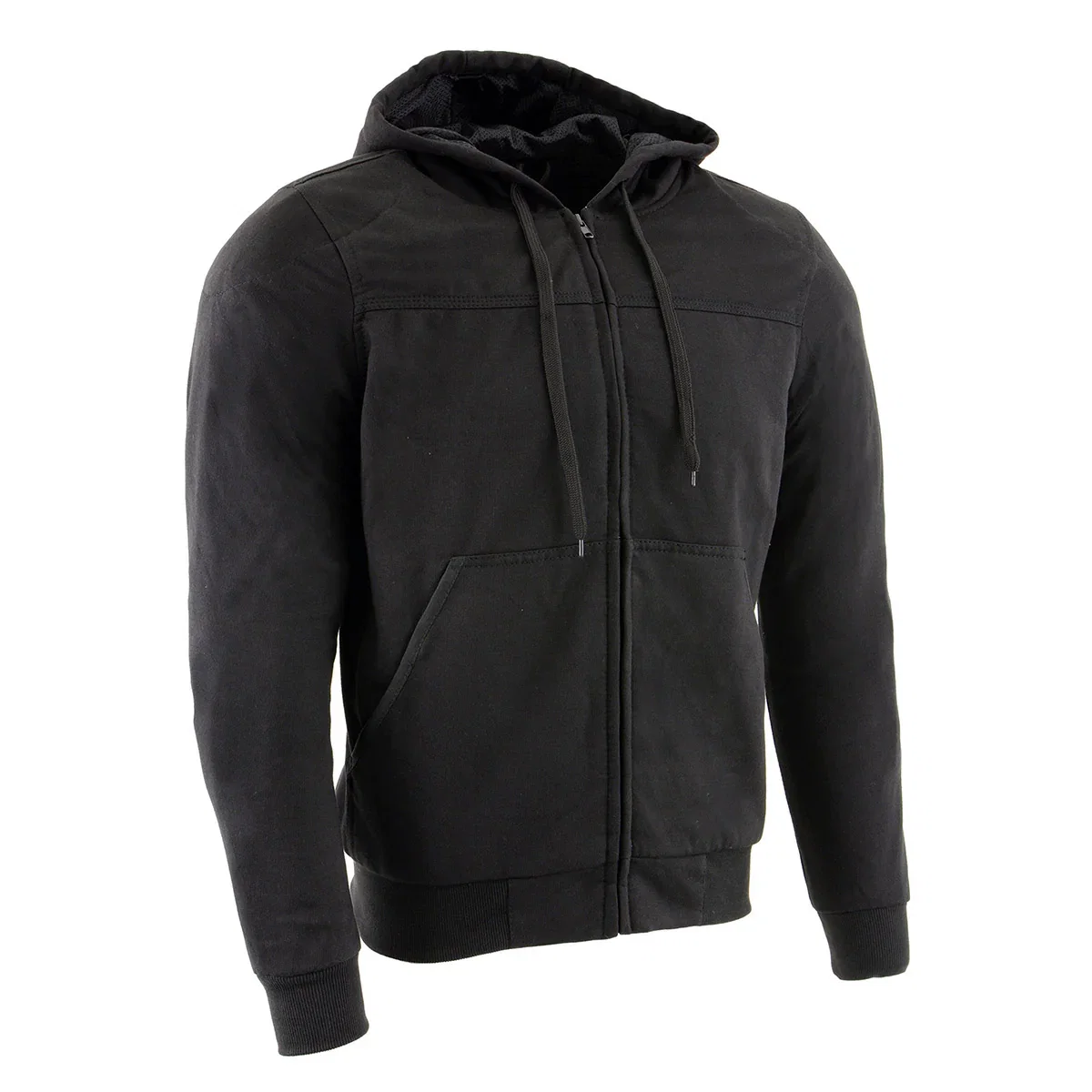 Image of Milwaukee Leather Men's Black Streetguard Riding Hoodie - Aramid Reinforced with CE Shoulder and Elbow Armor - MPM1788
