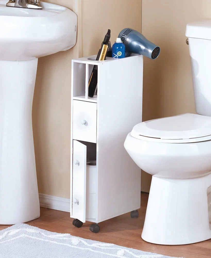 Image of Bathroom Storage Cart with 2 Drawers and Wheels
