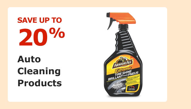 Save up to 20% on Auto Cleaning Products.