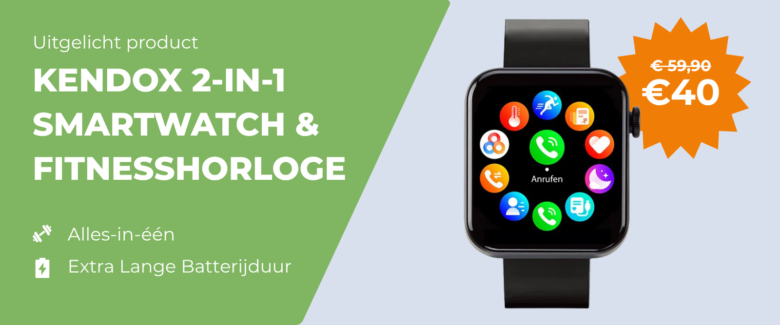 Kendox 2-in-1 Smartwatch & Fitnesshorloge