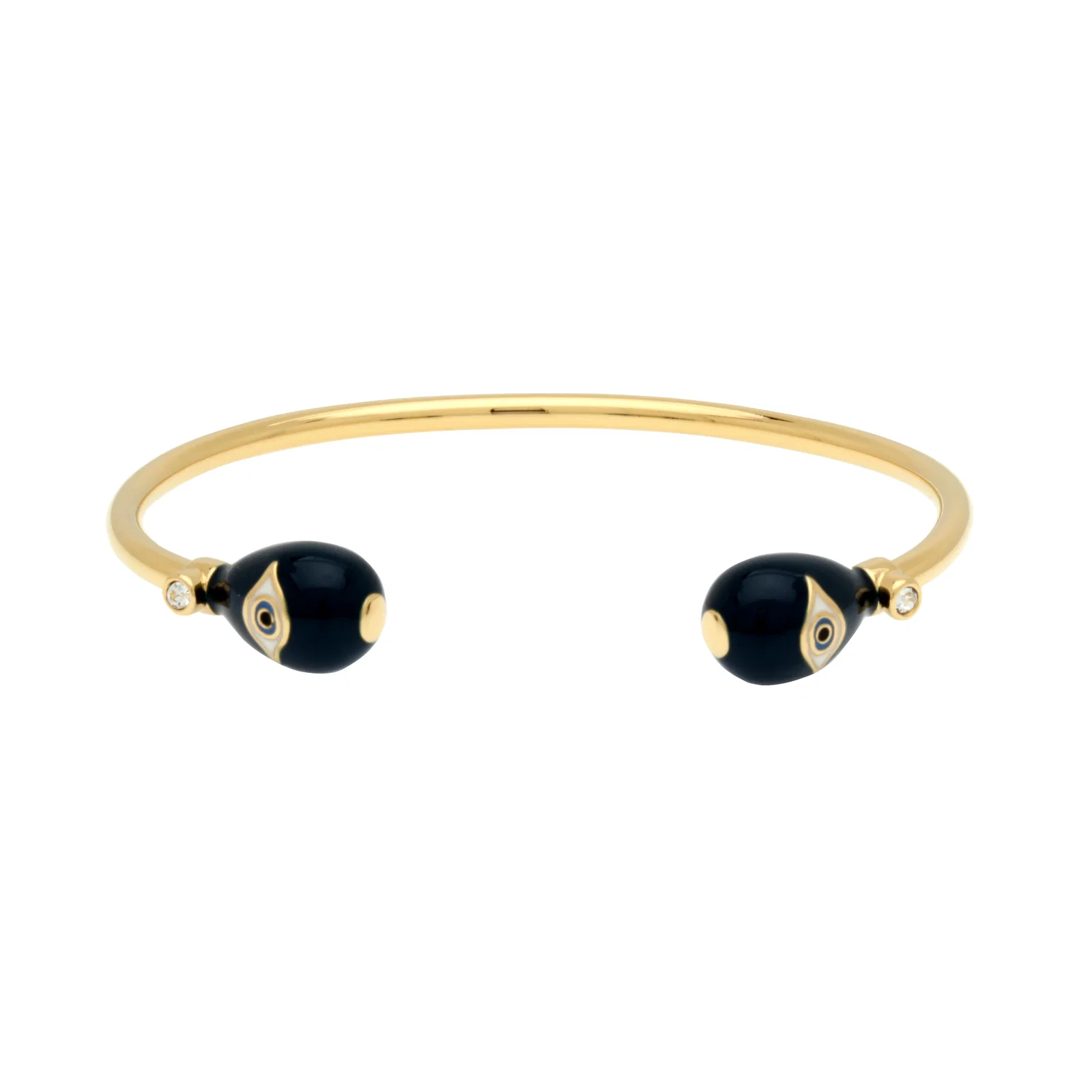 Image of Evil Eye Midnight Blue & Gold Torque Bangle