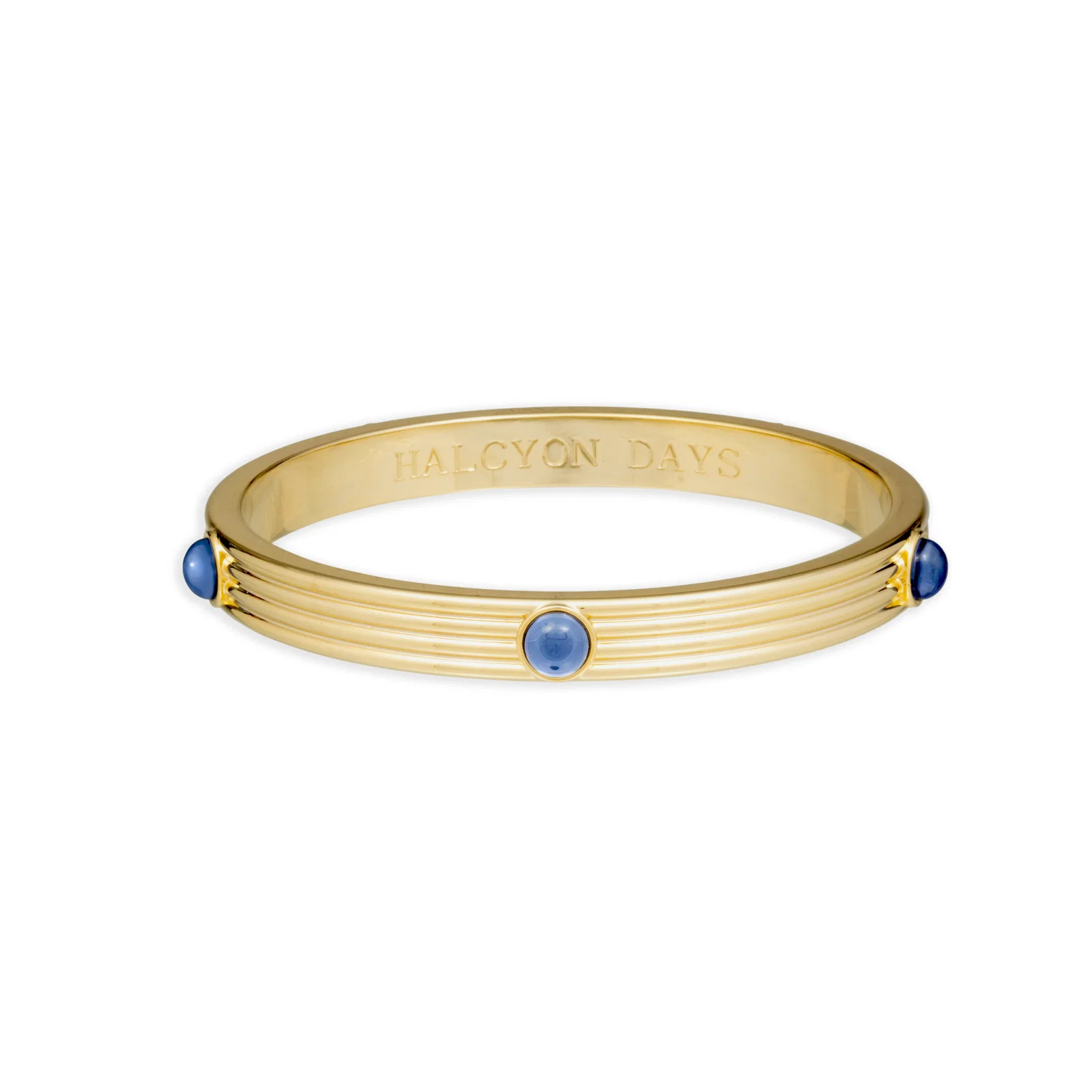 Image of Ribbed Cabochon Push-on Bangle in Forget-Me-Not Blue