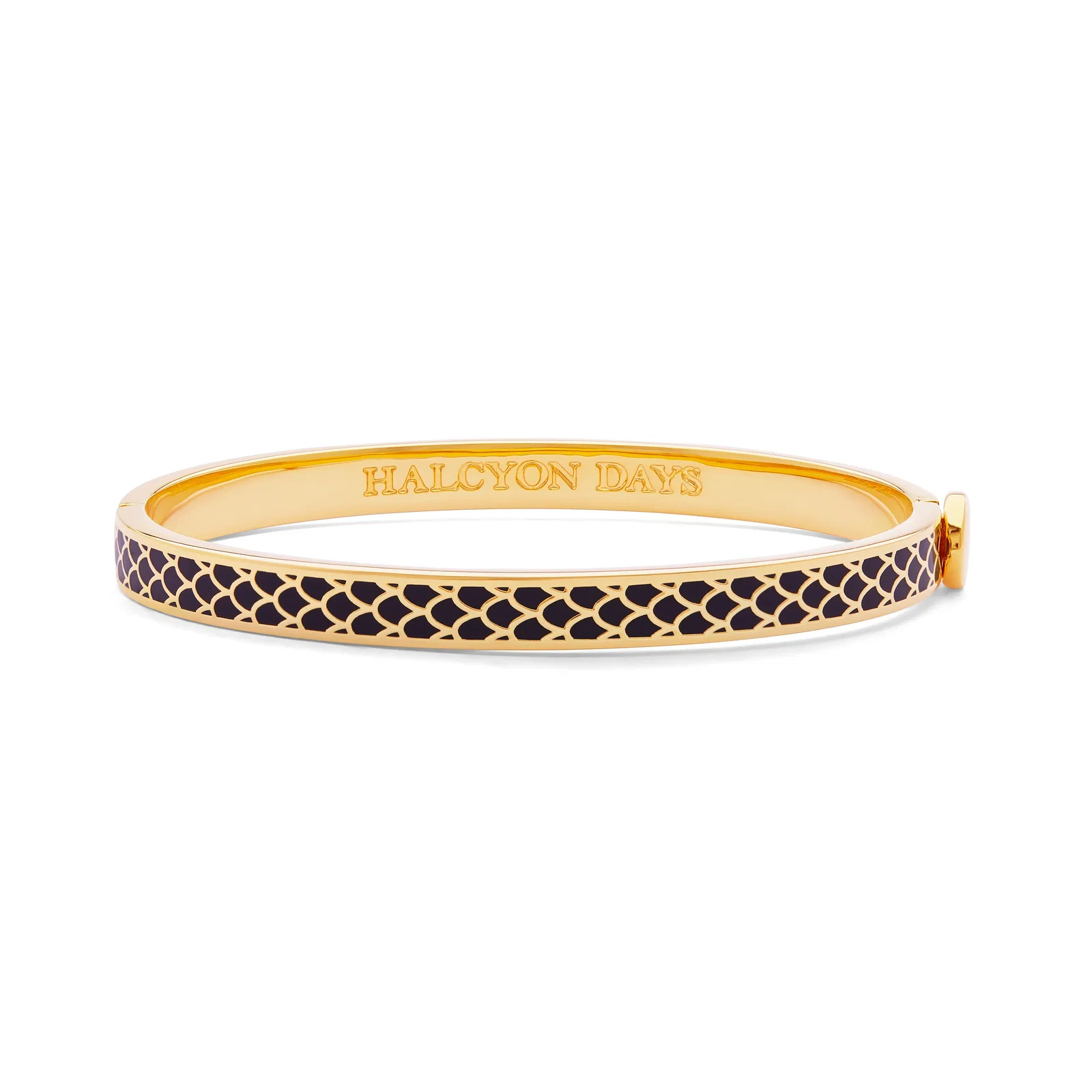Image of Skinny Salamander Hinged Bangle in Black & Gold