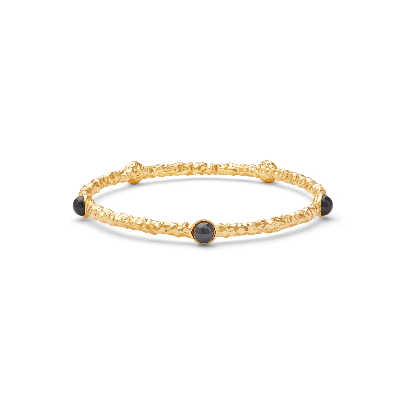 Image of Cabochon Push-On Bangle in Black & Gold