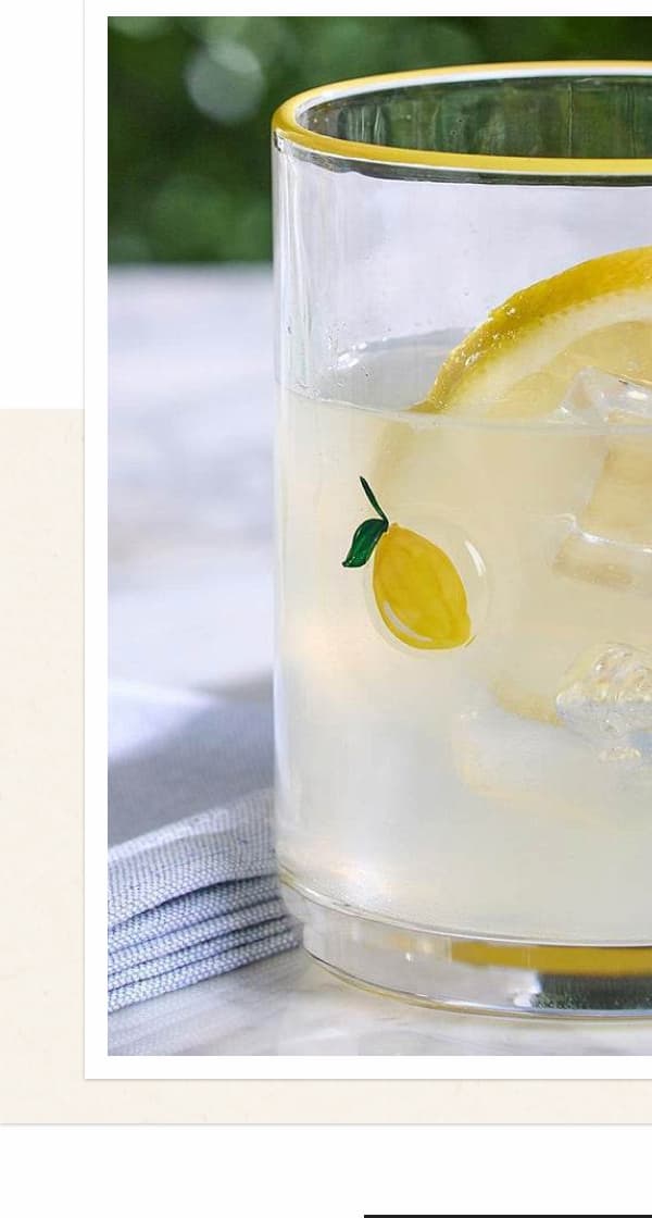 Hand-Painted Lemon Drinking Glass