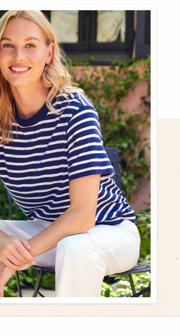 Stripe Short Sleeve Top