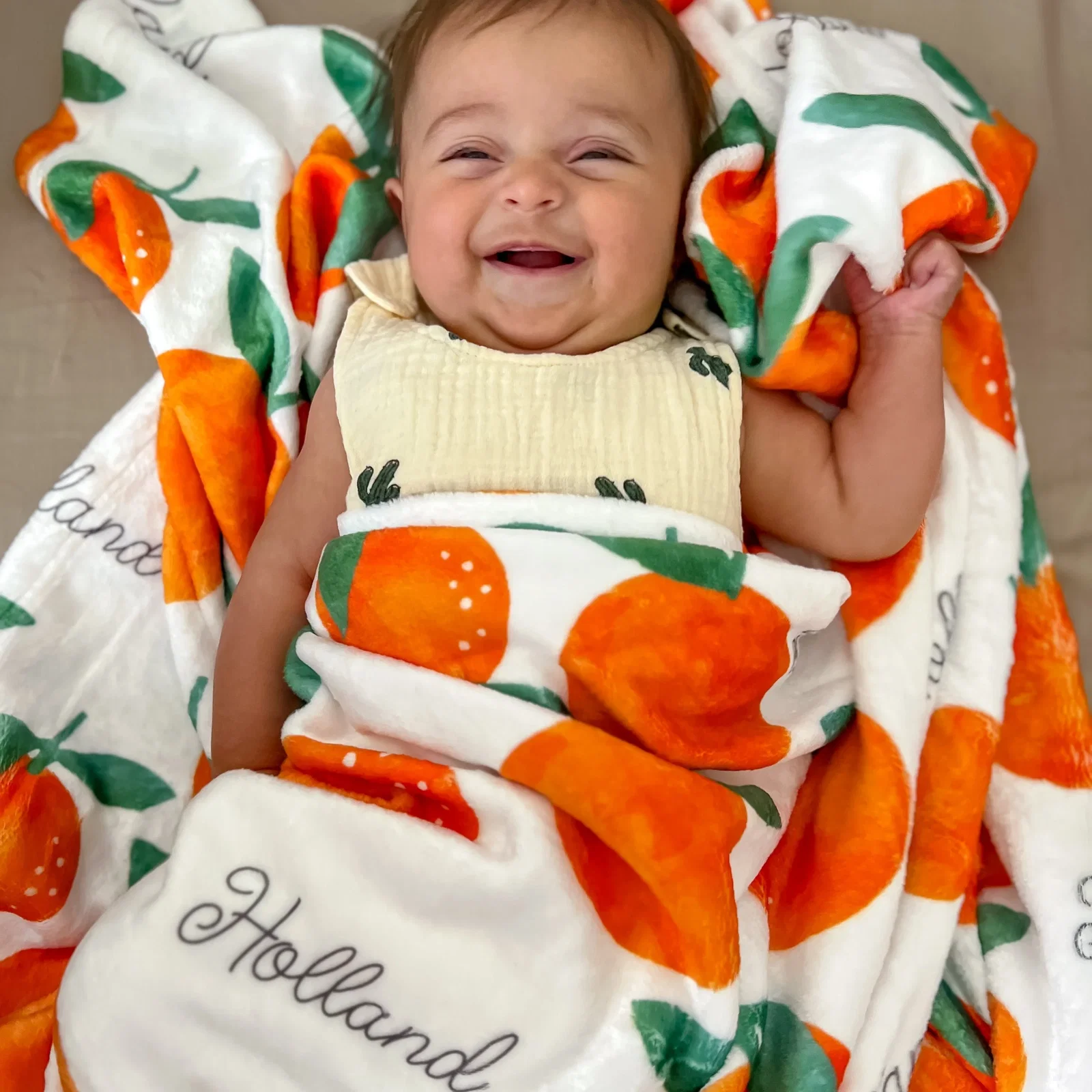 Image of Clementine Minky Name Blanket