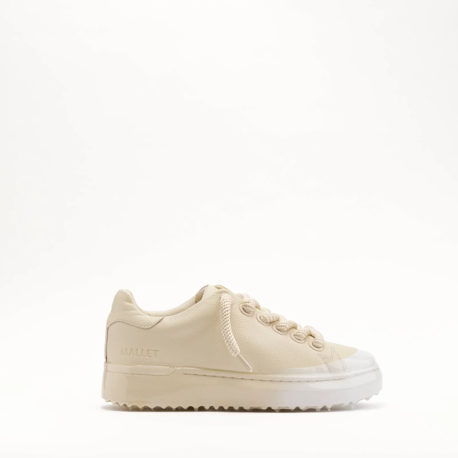 Image of MALLET GRFTR Lite Men's Beige Ombre Dip Leather Trainers