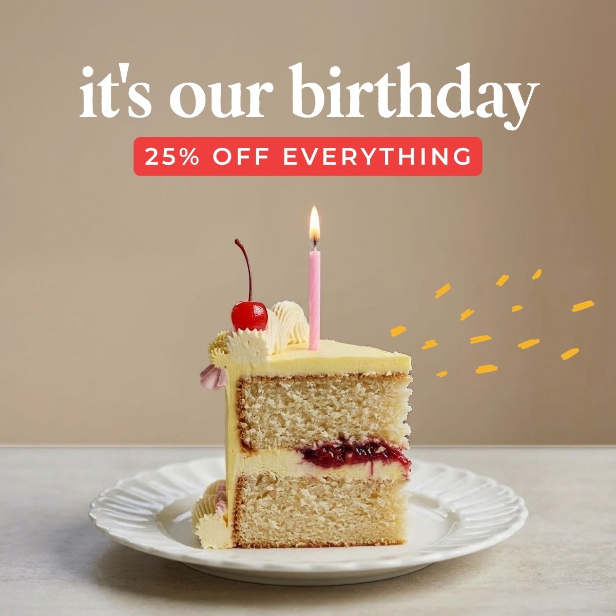 birthday event - 25% off